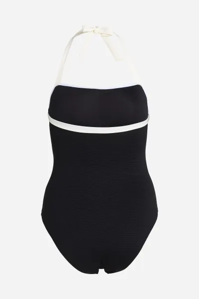 Plavky Karl Lagerfeld Monochrome Swimsuit White/Black