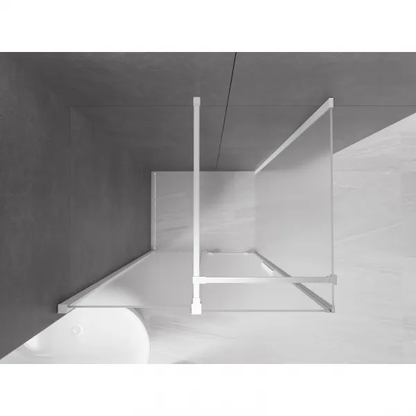 MEXEN/S - Velár sprchovací kút, posuvné dvere 100 x 70, dekor, biela 871-100-070-31-20