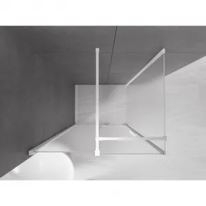 MEXEN/S - Velár sprchovací kút, posuvné dvere 100 x 70, dekor, biela 871-100-070-31-20