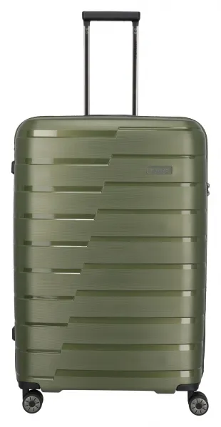 Veľký škrupinový kufor na kolieskach Travelite Air Base L Olive