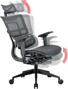 MERCURY Ergonomická kancelárska stolička ORION JNS-801, čierna sieťovina W-51 (vzorovaná), čierny kríž