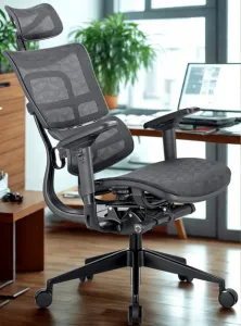 MERCURY Ergonomická kancelárska stolička ORION JNS-801, čierna sieťovina W-51 (vzorovaná), čierny kríž