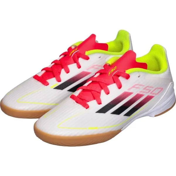 adidas F50 LEAGUE IN J Detská halová obuv, biela, veľkosť