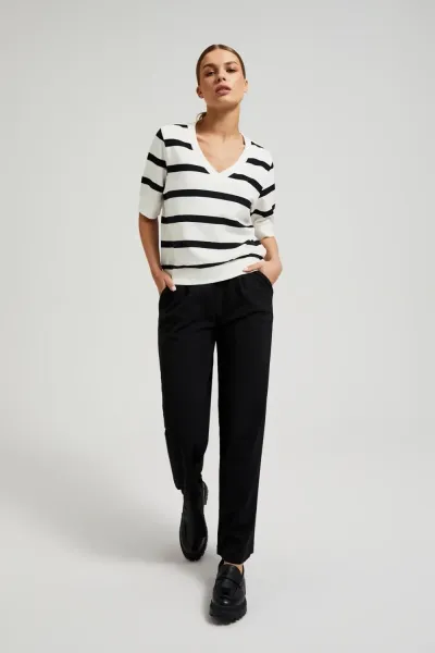Marisse Women's Sweatshirt Z-Bl-4510 Black_Off White