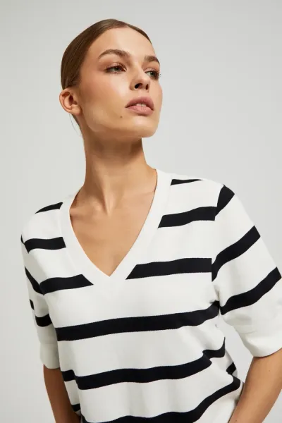 Marisse Women's Sweatshirt Z-Bl-4510 Black_Off White