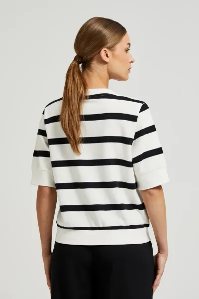 Marisse Women's Sweatshirt Z-Bl-4510 Black_Off White