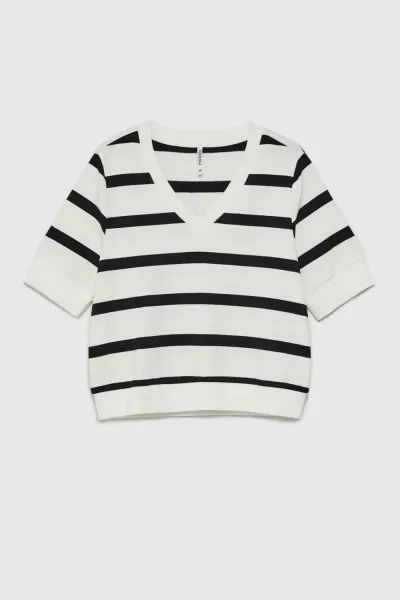 Marisse Women's Sweatshirt Z-Bl-4510 Black_Off White