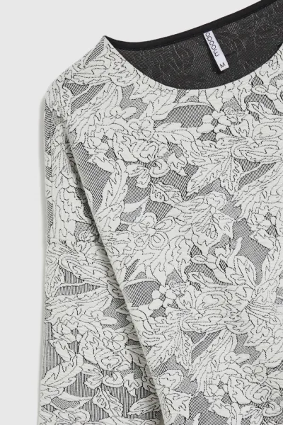 Marisse Women's Sweatshirt Z-Bl-4508 Black_White