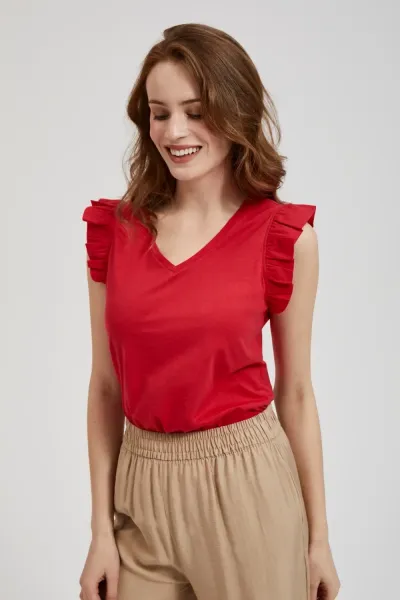 Marisse Women's Blouse L-Ts-4406 Red