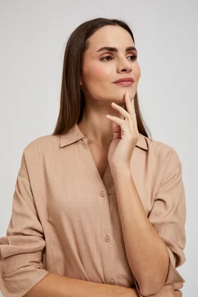 Marisse Women's Shirt L-Ko-4349 Coffee