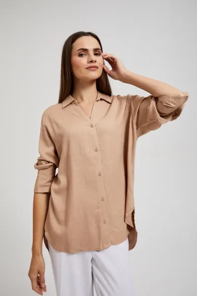 Marisse Women's Shirt L-Ko-4349 Coffee
