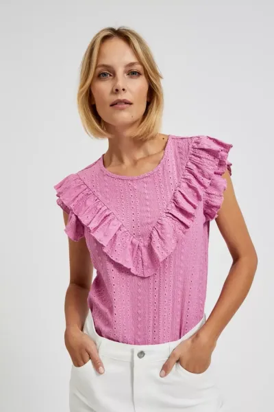 Marisse Women's Blouse L-Ts-4347 D.Pink