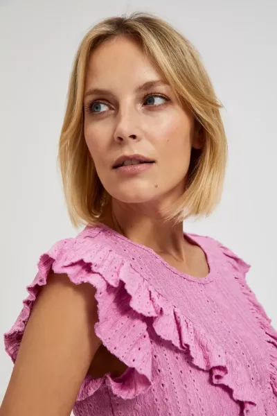 Marisse Women's Blouse L-Ts-4347 D.Pink