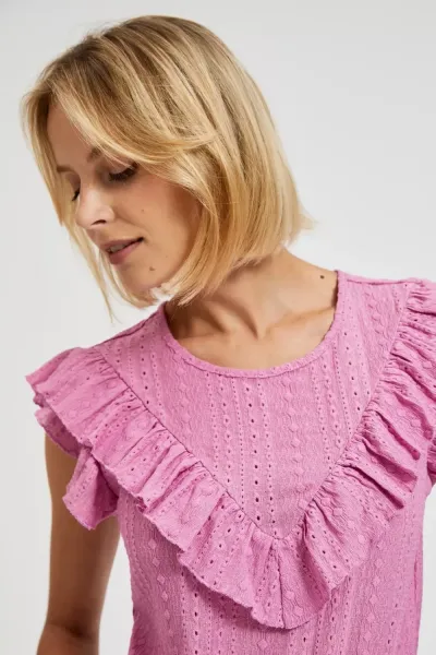 Marisse Women's Blouse L-Ts-4347 D.Pink