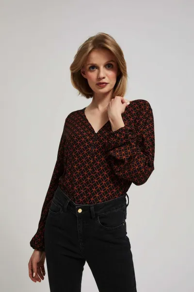 Marisse Blouse With A Geometric Pattern
