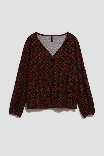 Marisse Blouse With A Geometric Pattern