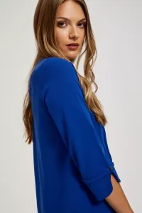 Marisse Trapeze Dress With 3/4 Sleeves, Blue