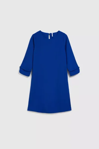 Marisse Trapeze Dress With 3/4 Sleeves, Blue