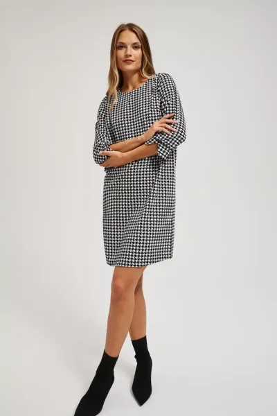 Marisse Black Houndstooth Dress