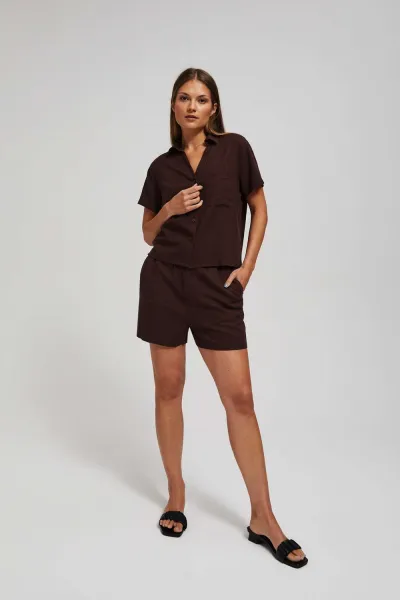 Marisse Women's Shorts L-Sh-4012 D.Oak