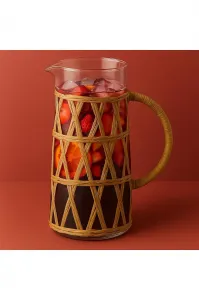 Mondex Skleněný džbánek s opletením BOHO 1,1 L transparentní