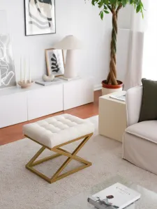 Hanah Home Taburet CAPRAZ Altin krémový