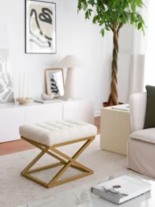 Hanah Home Taburet CAPRAZ Altin krémový