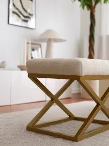 Hanah Home Taburet CAPRAZ Altin krémový