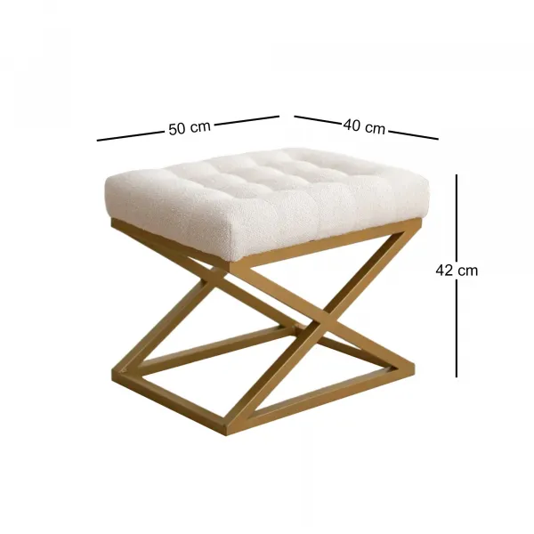 Hanah Home Taburet CAPRAZ Altin krémový