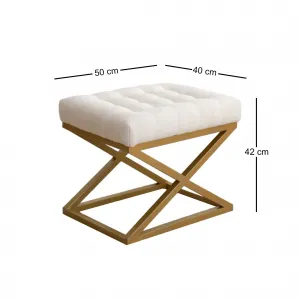 Hanah Home Taburet CAPRAZ Altin krémový
