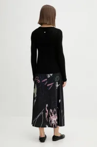 Šaty Desigual KALA čierna farba, midi, áčkový strih, 25WWVK25
