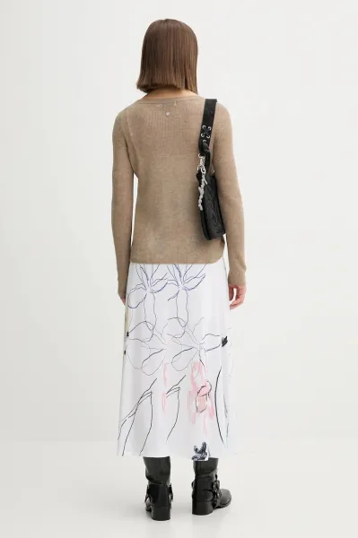 Šaty Desigual KALA zelená farba, midi, áčkový strih, 25WWVK25