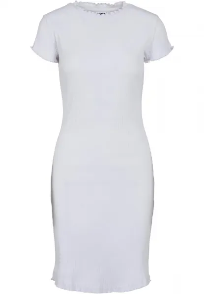 Women's T-shirt with ribbing white