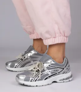 marka niezdefiniowana Silver sneakers with detachable decorations Lekrus