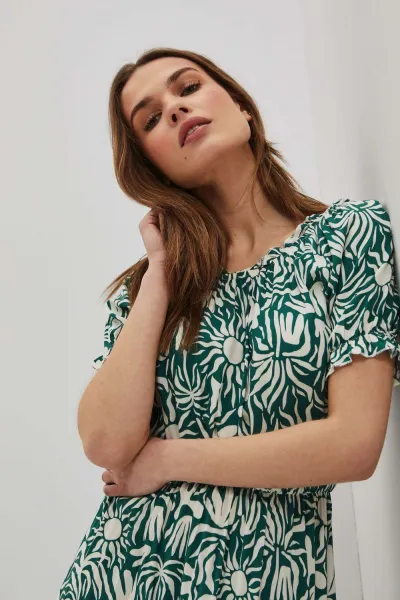 Marisse Women's Dress L-Su-4040 Palm Leaf