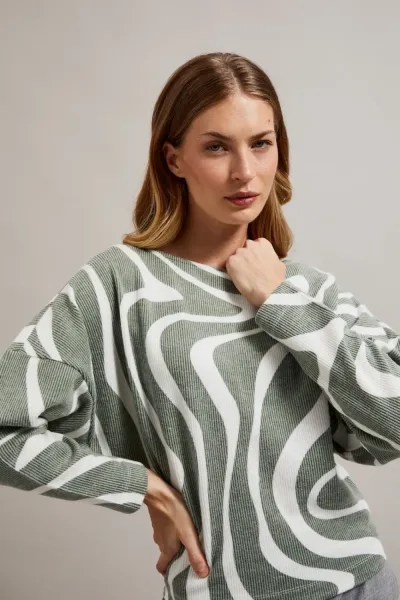 Marisse Women's Sweatshirt Z-Bl-4522 D.Olive