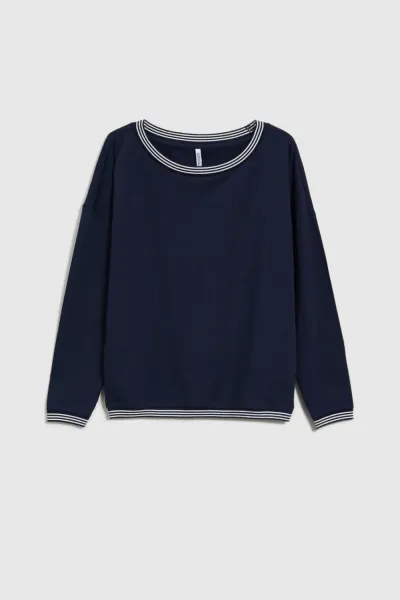 Marisse Women's Blouse L-Ts-4617 Navy