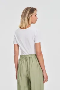 Marisse White Diamond Neckline Blouse
