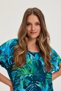 Marisse Blue Floral Pattern Blouse