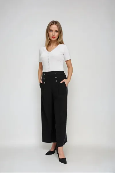 Marisse White Blouse With Lace Neckline