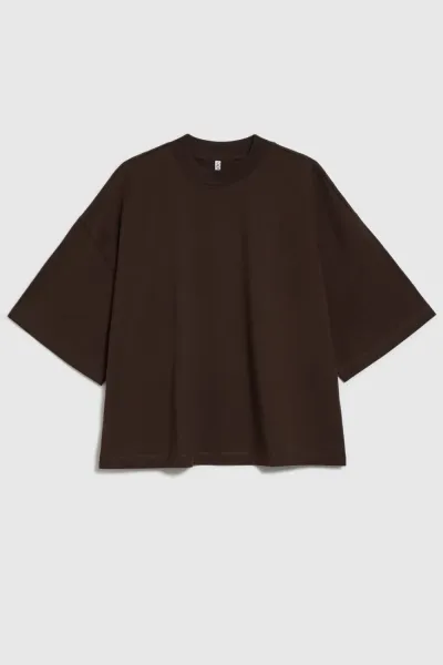 Marisse Plain Oversize Brown Blouse