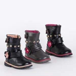 Resti Gray children's boots made of eco leather Kisso - Footwear