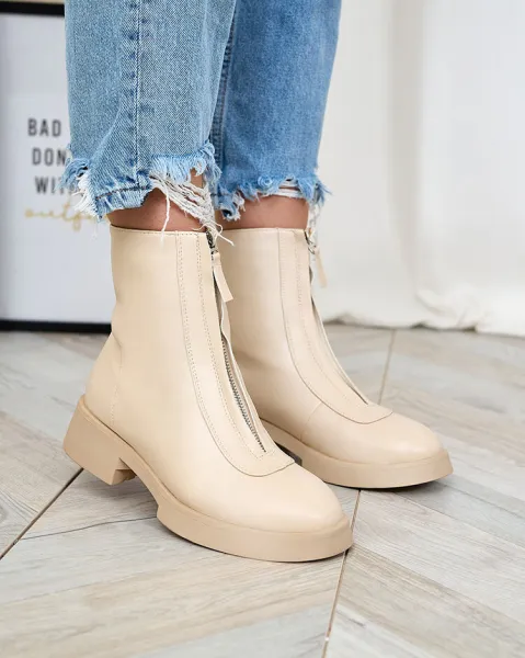 Resti Women's beige Etiuse flat heeled boots