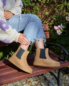 Resti Women's boots a'la snow boots in camel color Uteris