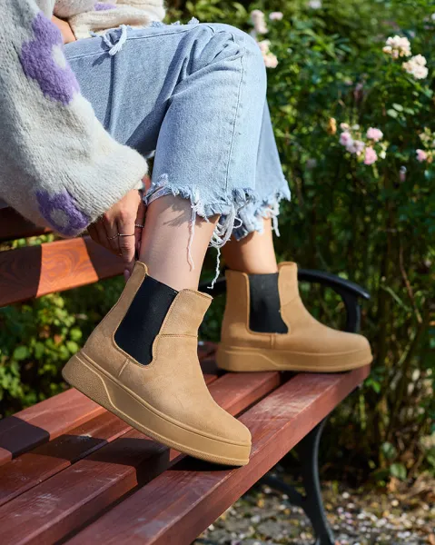 Resti Women's boots a'la snow boots in camel color Uteris