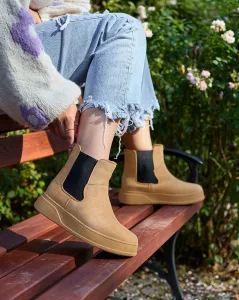 Resti Women's boots a'la snow boots in camel color Uteris