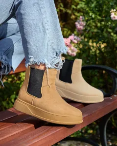 Resti Women's boots a'la snow boots in camel color Uteris
