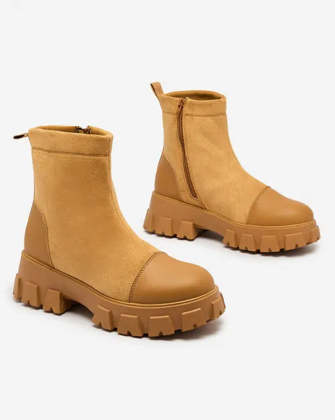 Resti Women's flat heeled boots in camel Leffoi