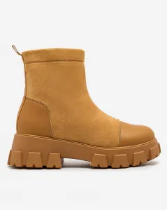 Resti Women's flat heeled boots in camel Leffoi