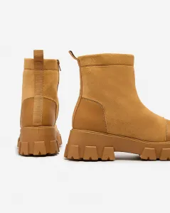 Resti Women's flat heeled boots in camel Leffoi